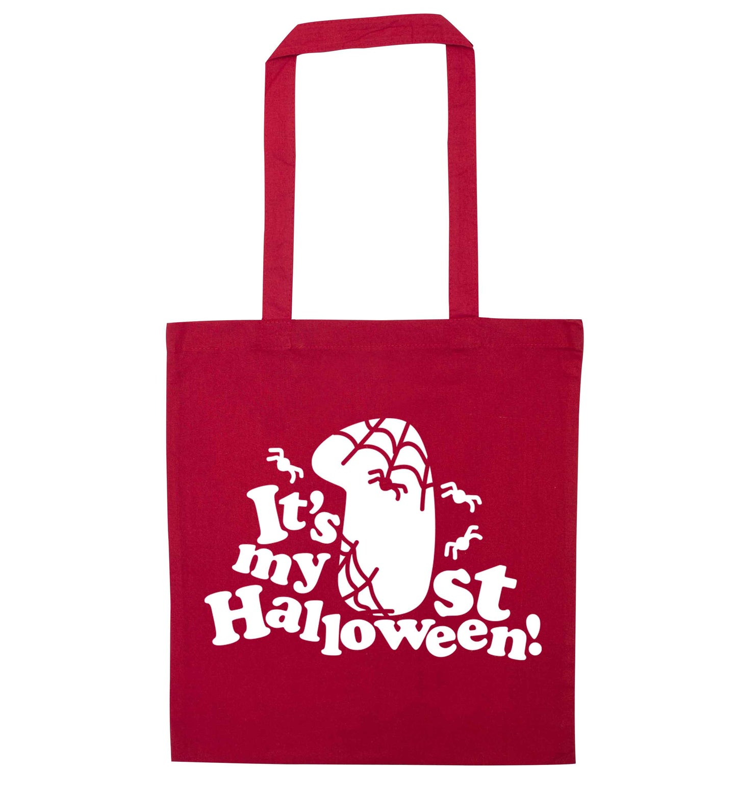 My 1st Halloween Pumpkin red tote bag