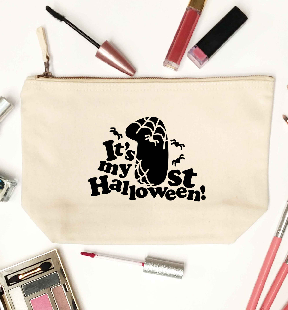 My 1st Halloween Pumpkin natural makeup bag