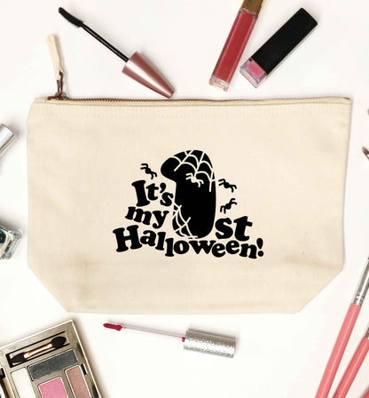 My 1st Halloween Pumpkin natural makeup bag