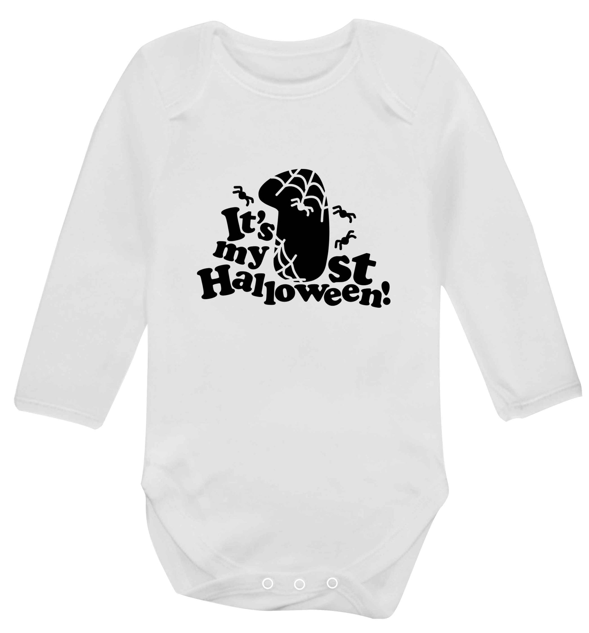 My 1st Halloween Pumpkin baby vest long sleeved white 6-12 months