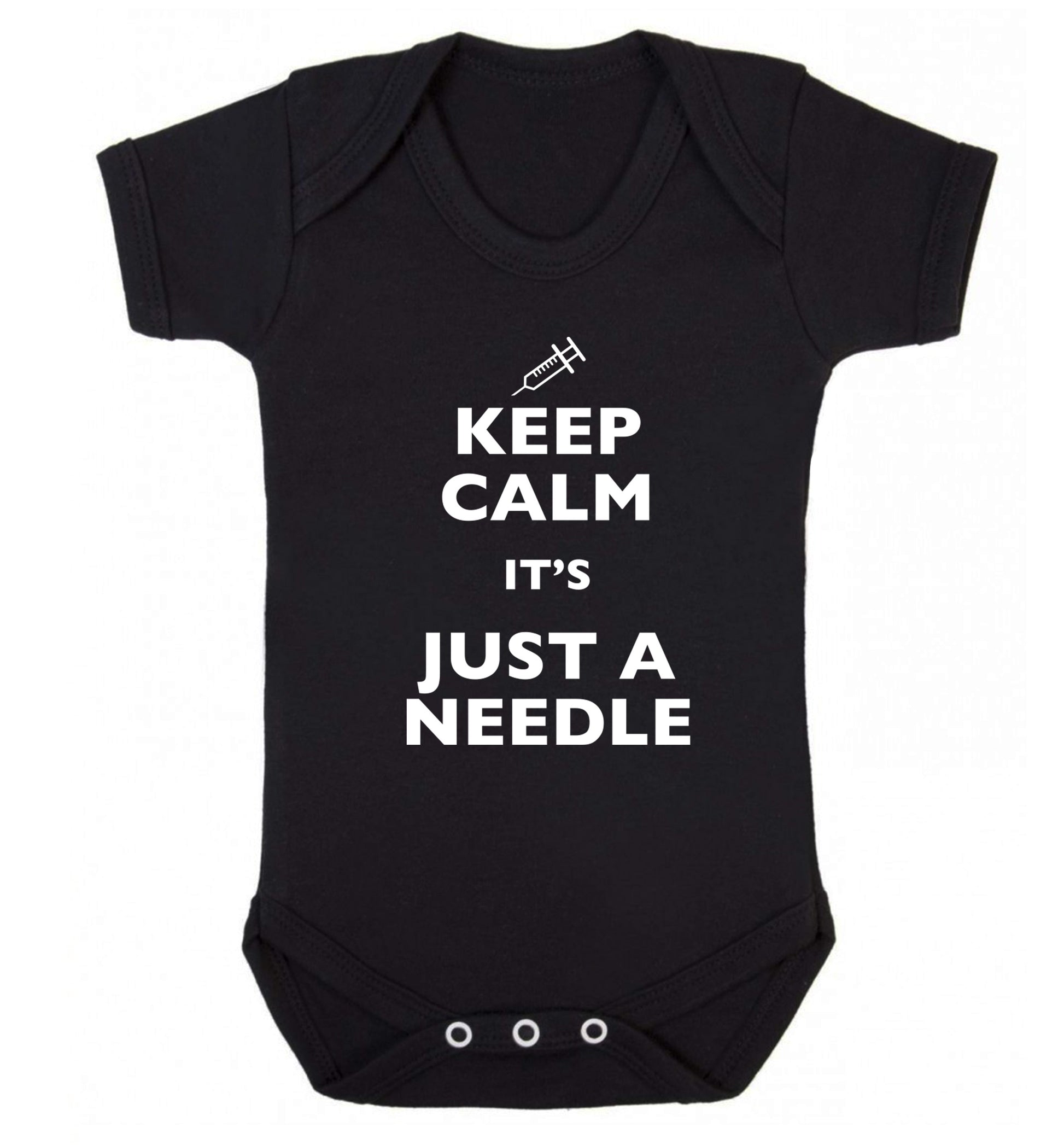 Keep calm it's only a needle Baby Vest black 18-24 months