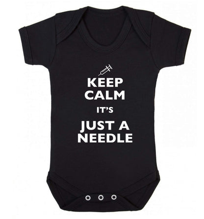 Keep calm it's only a needle Baby Vest black 18-24 months