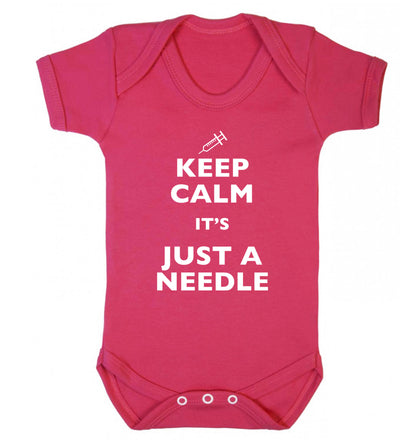 Keep calm it's only a needle Baby Vest dark pink 18-24 months