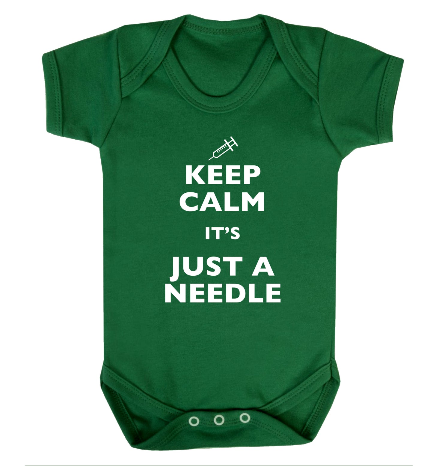 Keep calm it's only a needle Baby Vest green 18-24 months