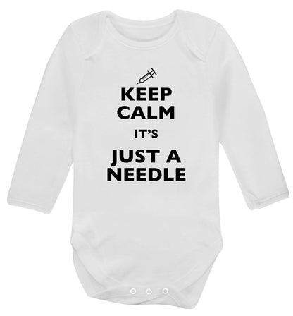 Keep calm it's only a needle Baby Vest long sleeved white 6-12 months
