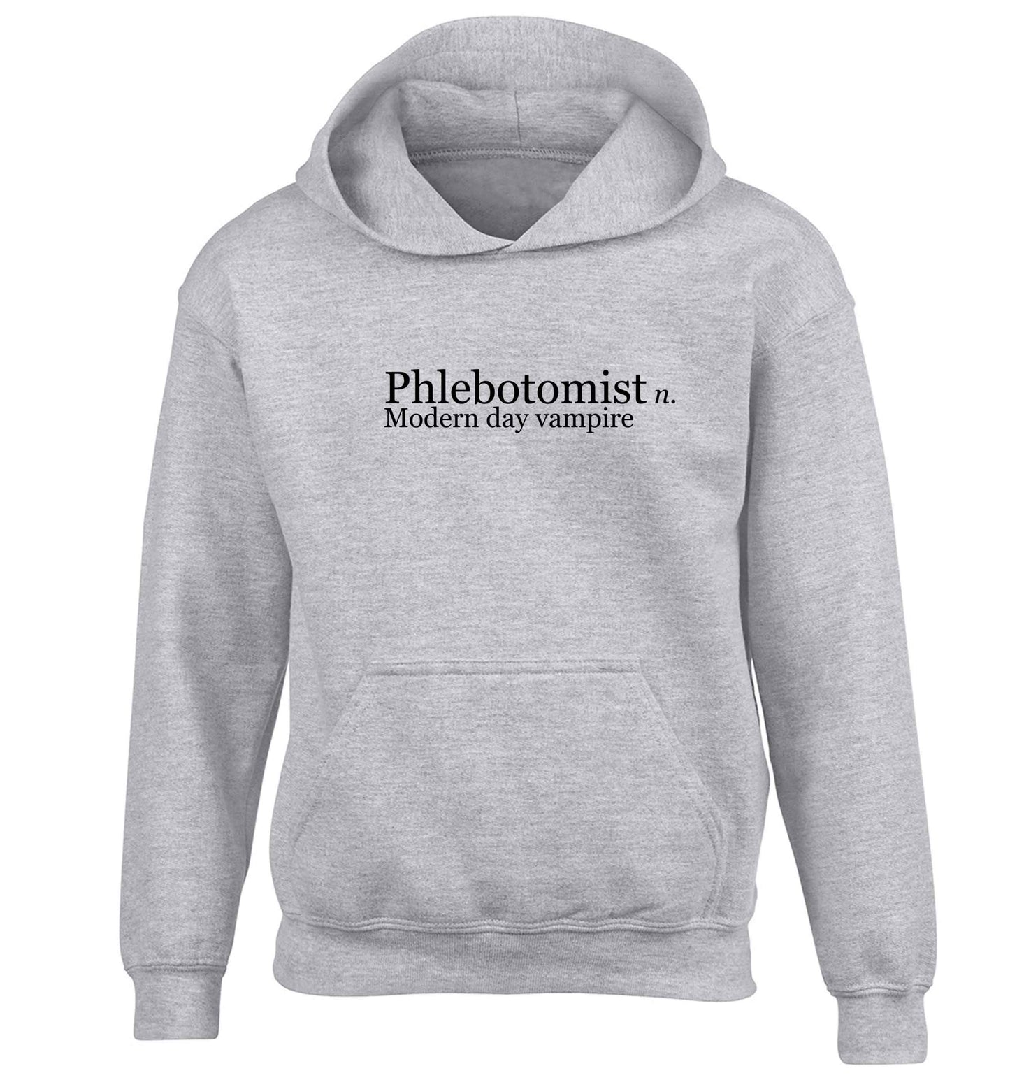 Phlebotomist - Modern day vampire children's grey hoodie 12-13 Years