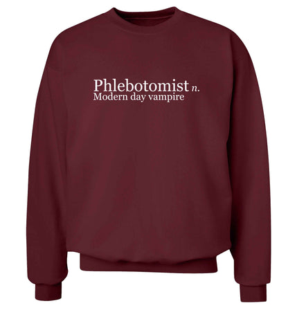 Phlebotomist - Modern day vampire adult's unisex maroon sweater 2XL