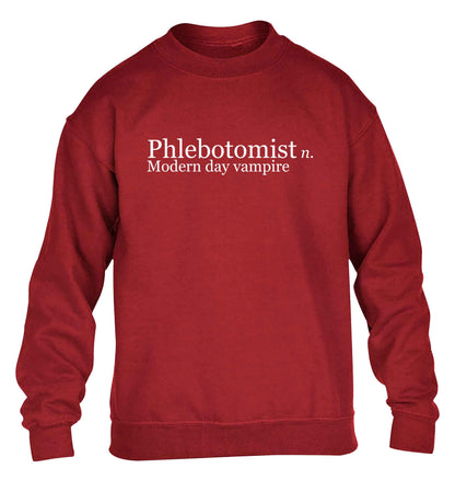 Phlebotomist - Modern day vampire children's grey sweater 12-13 Years
