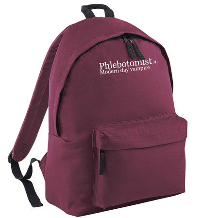 Phlebotomist - Modern day vampire maroon adults backpack