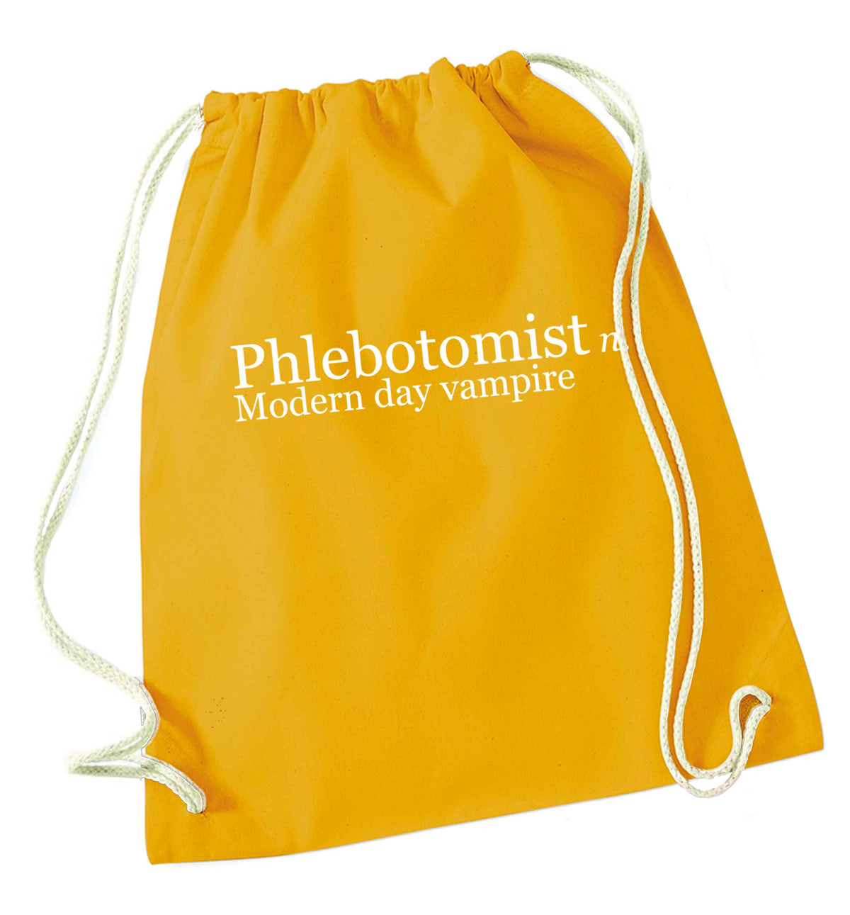 Phlebotomist - Modern day vampire mustard drawstring bag