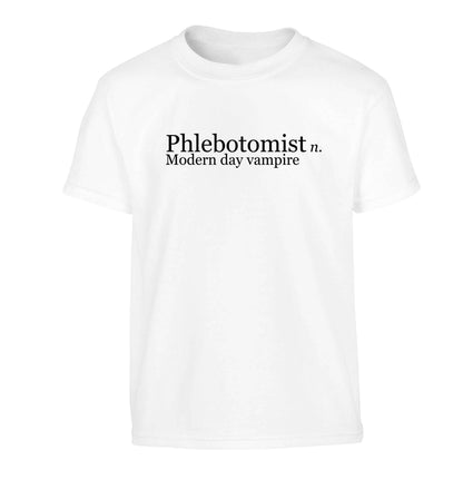 Phlebotomist - Modern day vampire Children's white Tshirt 12-13 Years