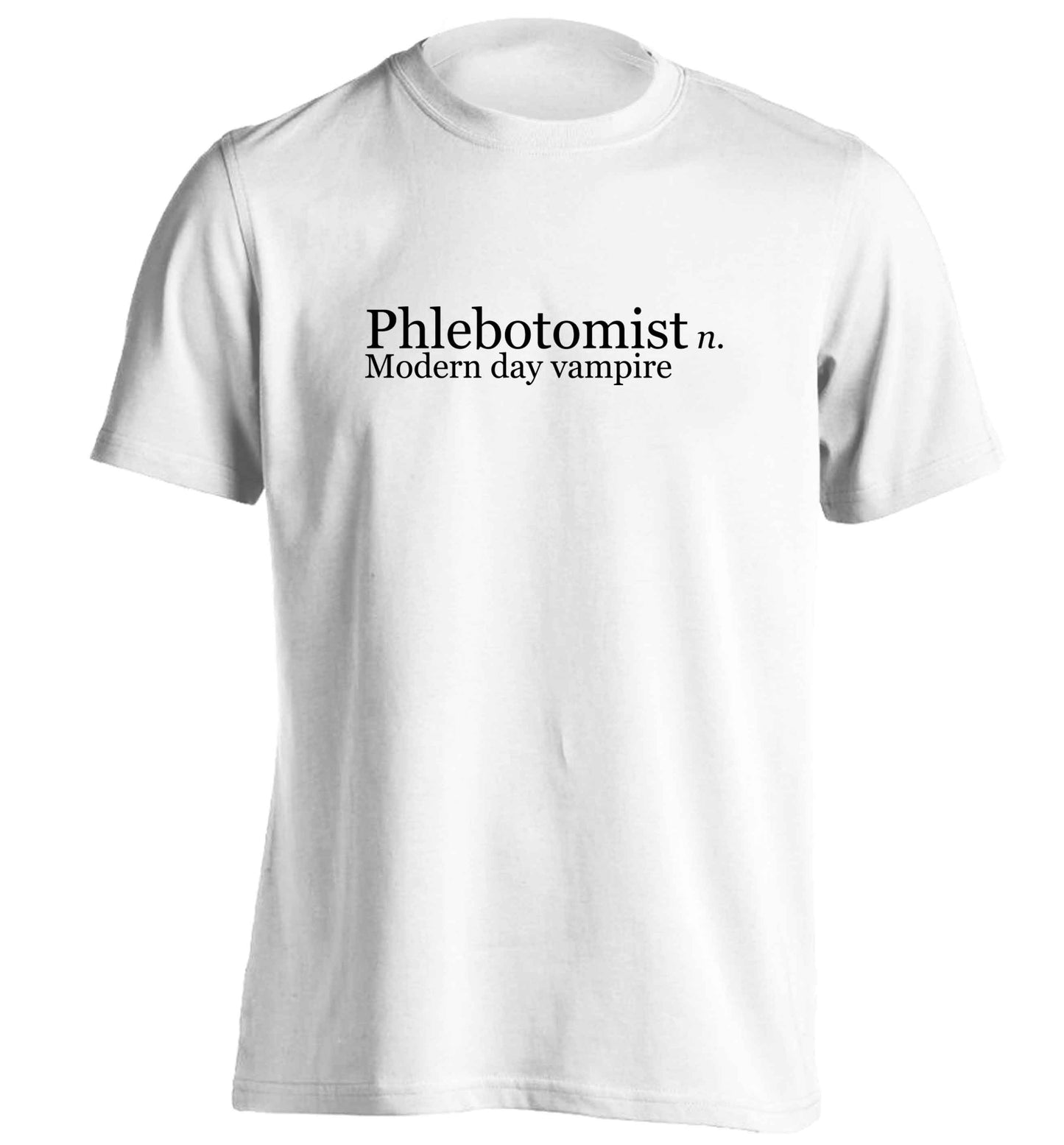 Phlebotomist - Modern day vampire adults unisex white Tshirt 2XL