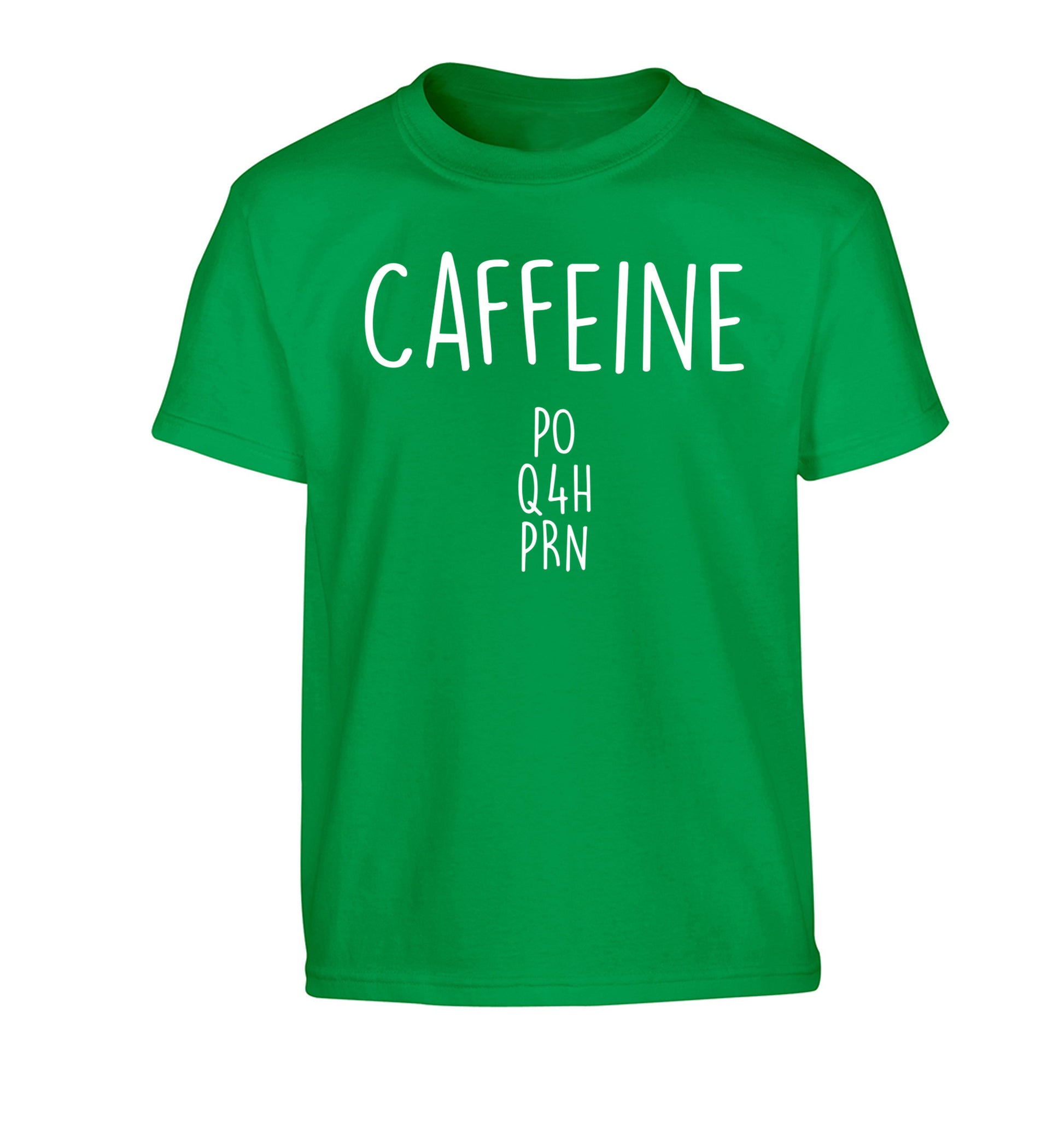 Caffeine PO Q4H PRN Children's green Tshirt 12-14 Years