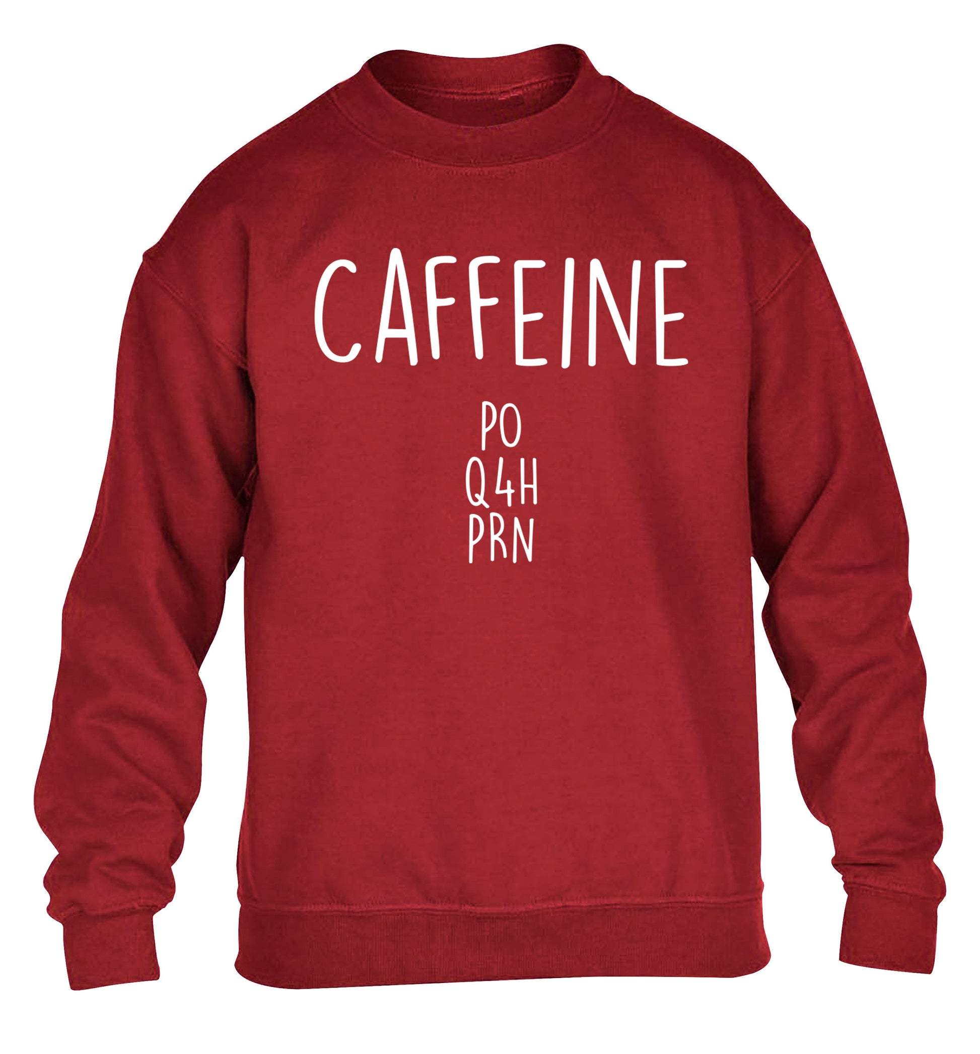 Caffeine PO Q4H PRN children's grey sweater 12-14 Years