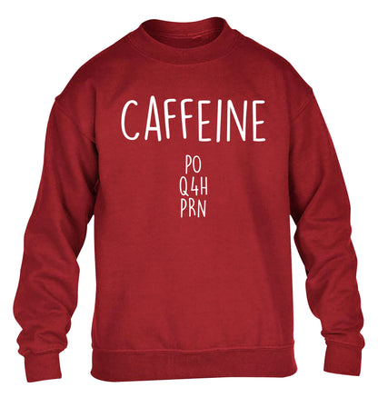 Caffeine PO Q4H PRN children's grey sweater 12-14 Years