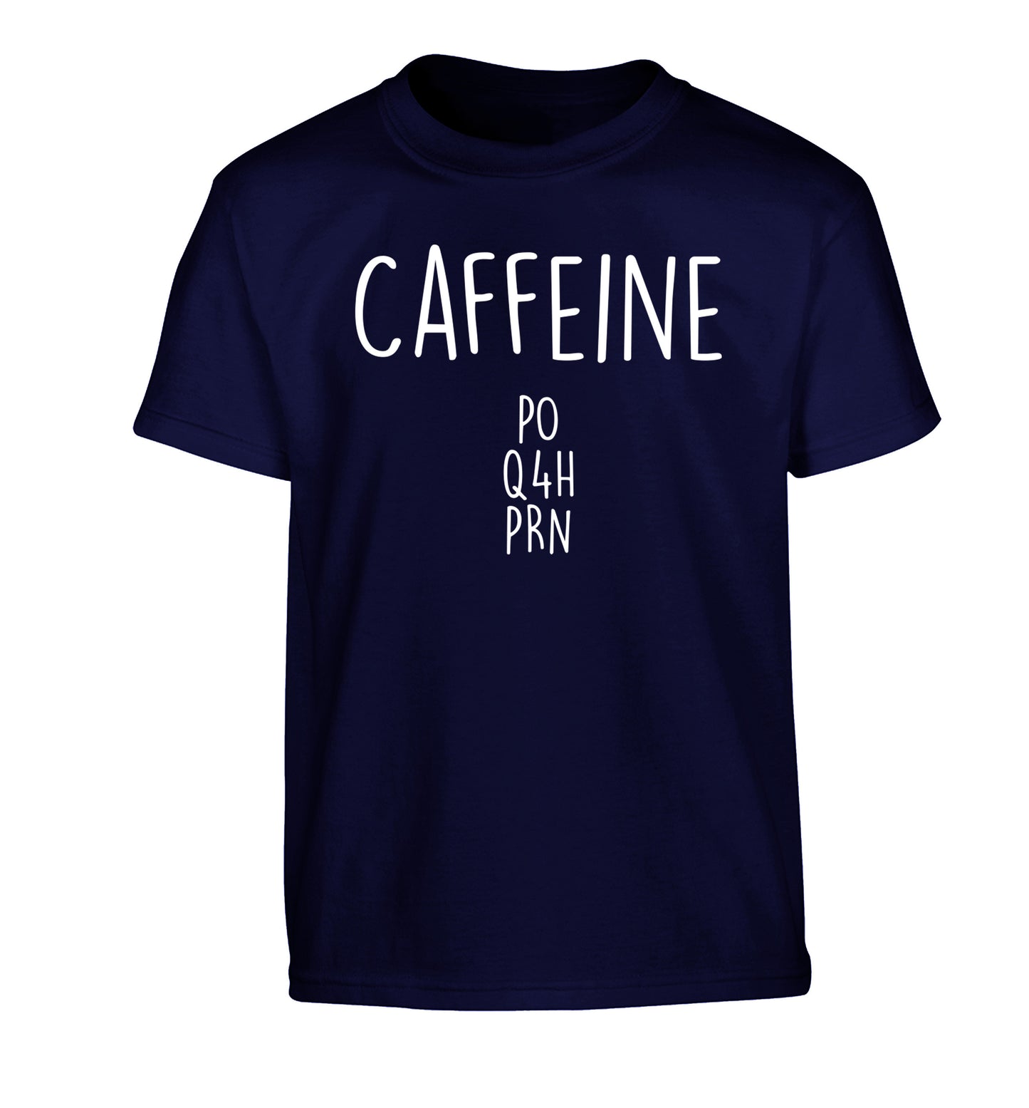 Caffeine PO Q4H PRN Children's navy Tshirt 12-14 Years