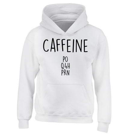 Caffeine PO Q4H PRN children's white hoodie 12-14 Years