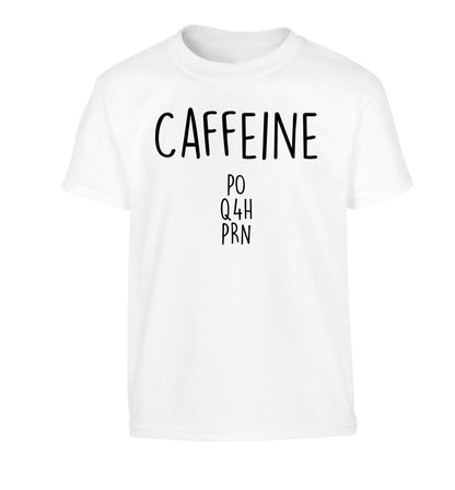 Caffeine PO Q4H PRN Children's white Tshirt 12-14 Years