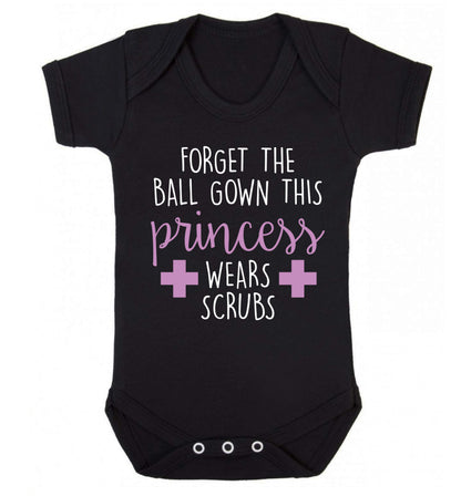 Forget the ball gown this princess wears scrubs Baby Vest black 18-24 months