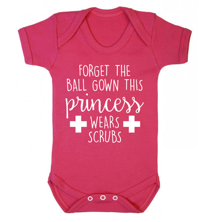 Forget the ball gown this princess wears scrubs Baby Vest dark pink 18-24 months