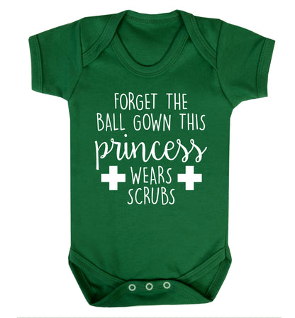 Forget the ball gown this princess wears scrubs Baby Vest green 18-24 months