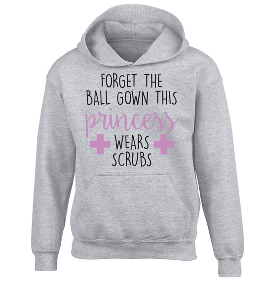 Forget the ball gown this princess wears scrubs children's grey hoodie 12-14 Years