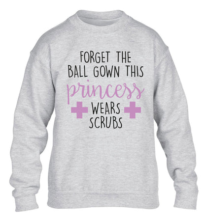 Forget the ball gown this princess wears scrubs children's grey sweater 12-14 Years