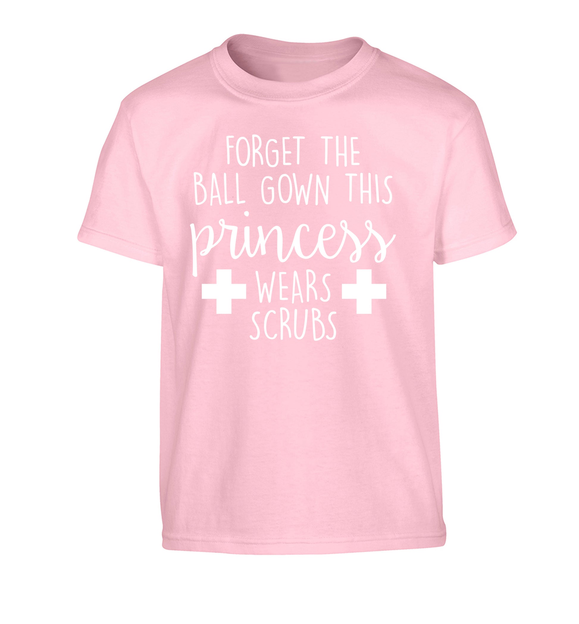 Forget the ball gown this princess wears scrubs Children's light pink Tshirt 12-14 Years