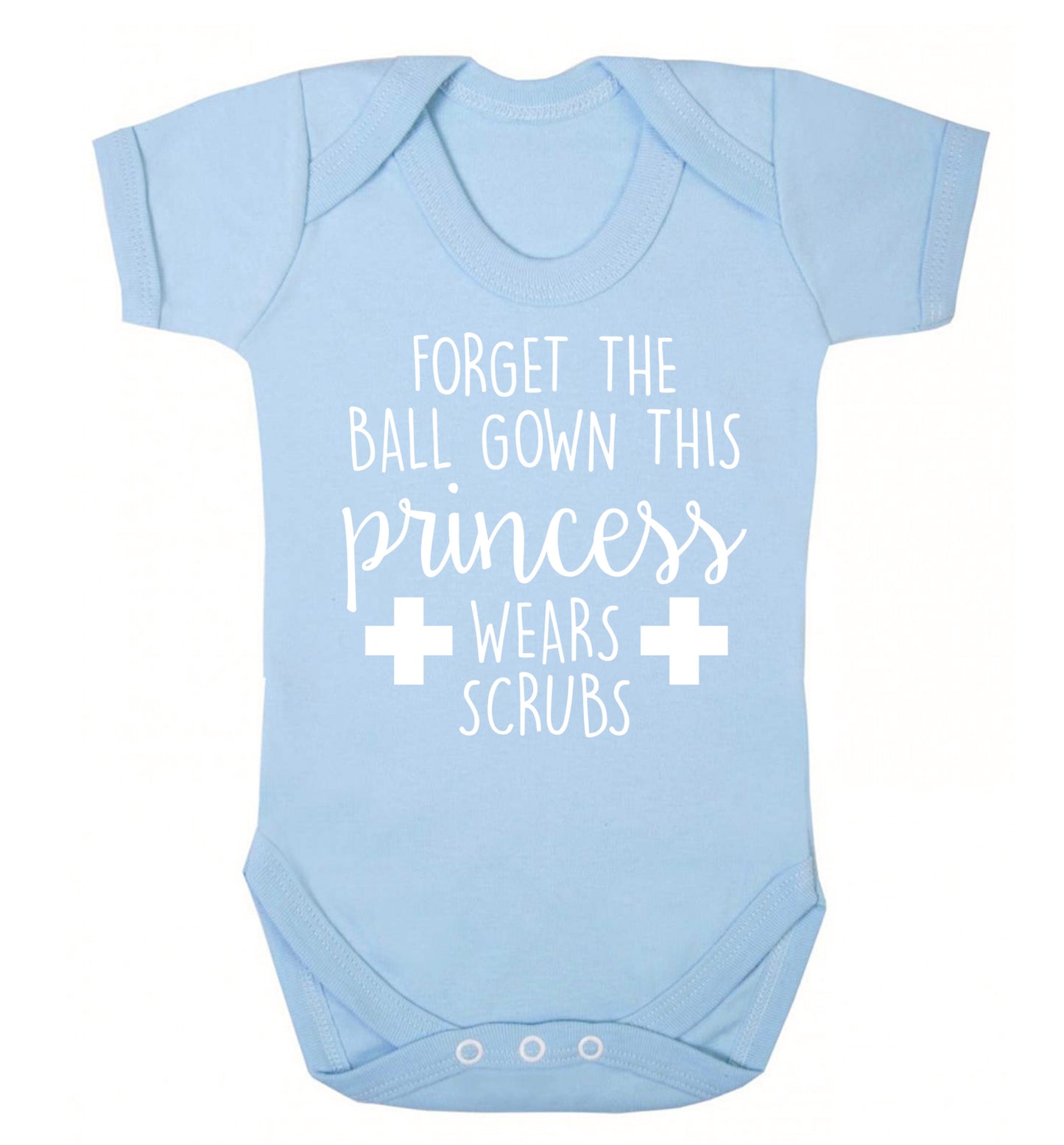 Forget the ball gown this princess wears scrubs Baby Vest pale blue 18-24 months