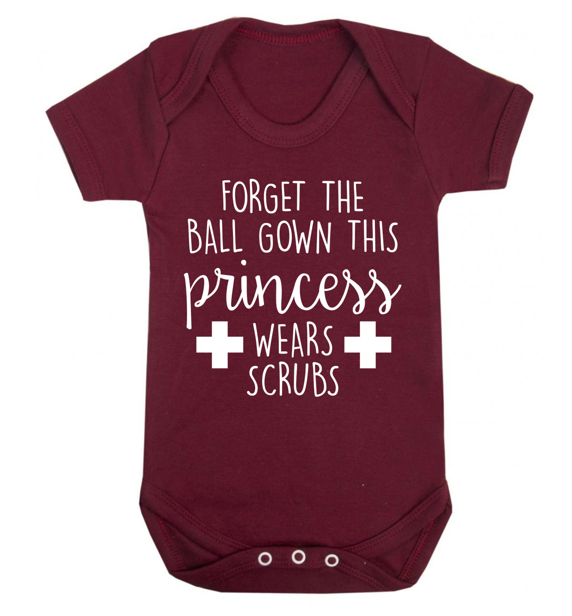 Forget the ball gown this princess wears scrubs Baby Vest maroon 18-24 months