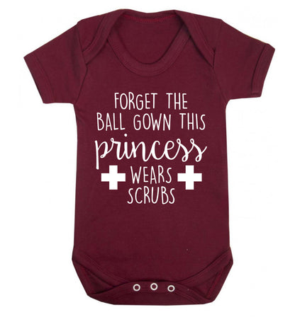 Forget the ball gown this princess wears scrubs Baby Vest maroon 18-24 months