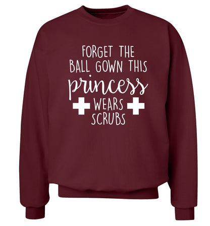 Forget the ball gown this princess wears scrubs Adult's unisex maroon Sweater 2XL
