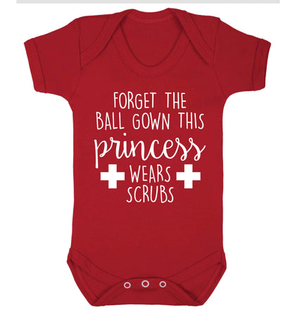 Forget the ball gown this princess wears scrubs Baby Vest red 18-24 months