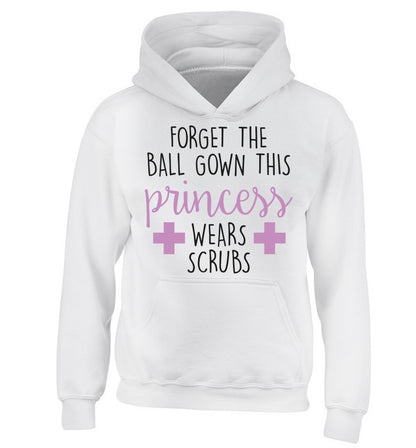 Forget the ball gown this princess wears scrubs children's white hoodie 12-14 Years