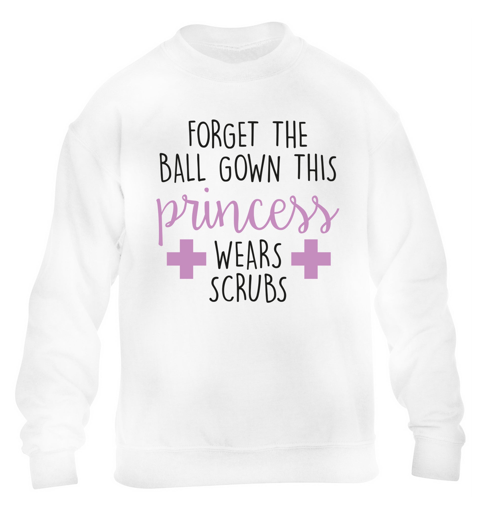 Forget the ball gown this princess wears scrubs children's white sweater 12-14 Years