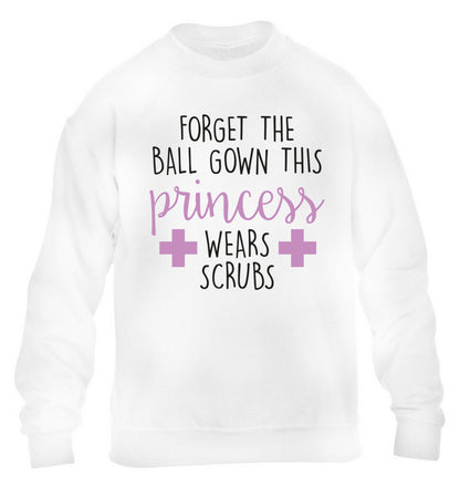 Forget the ball gown this princess wears scrubs children's white sweater 12-14 Years