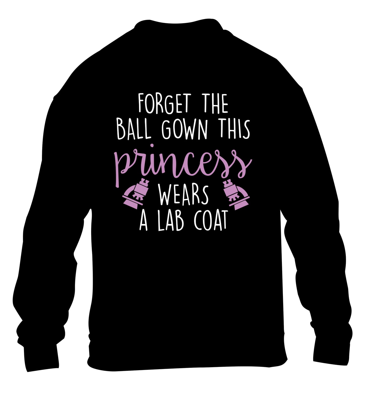 Forget the ball gown this princess wears a lab coat children's black sweater 12-14 Years