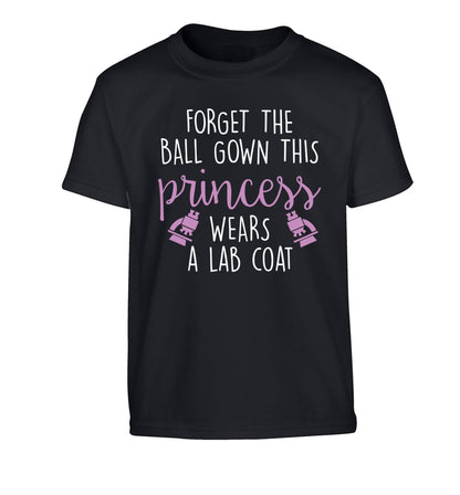Forget the ball gown this princess wears a lab coat Children's black Tshirt 12-14 Years