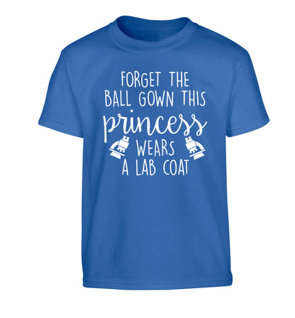 Forget the ball gown this princess wears a lab coat Children's blue Tshirt 12-14 Years