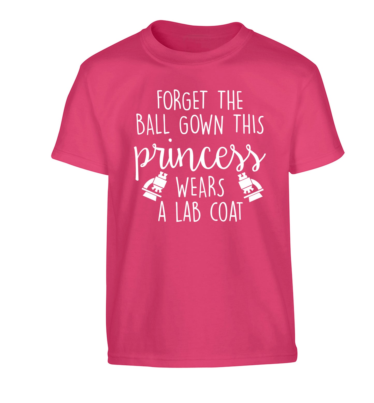 Forget the ball gown this princess wears a lab coat Children's pink Tshirt 12-14 Years