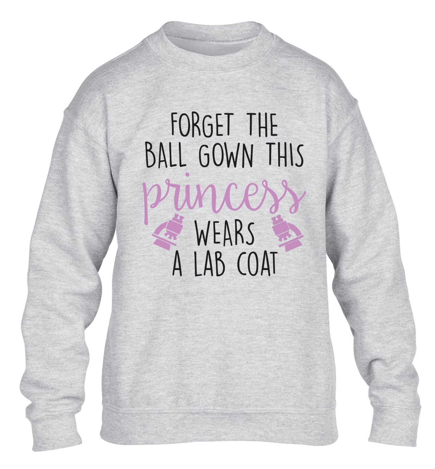 Forget the ball gown this princess wears a lab coat children's grey sweater 12-14 Years