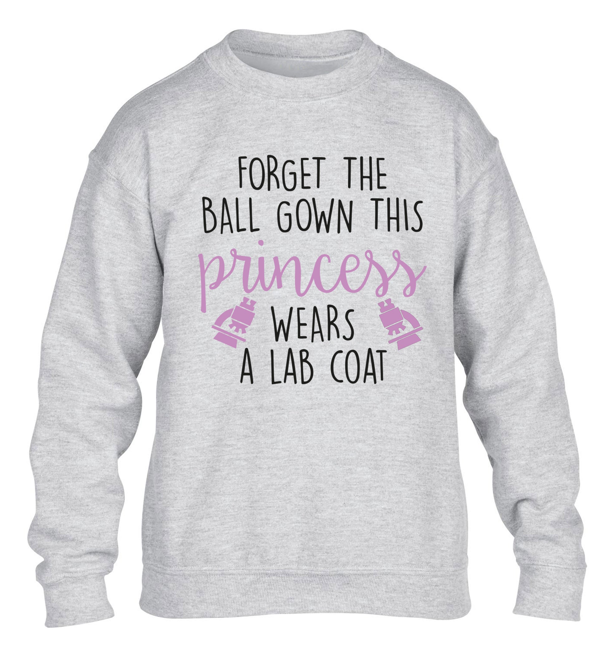 Forget the ball gown this princess wears a lab coat children's grey sweater 12-14 Years