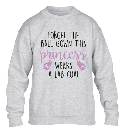 Forget the ball gown this princess wears a lab coat children's grey sweater 12-14 Years