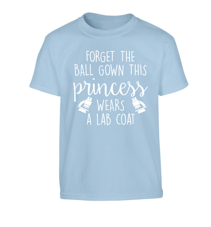 Forget the ball gown this princess wears a lab coat Children's light blue Tshirt 12-14 Years