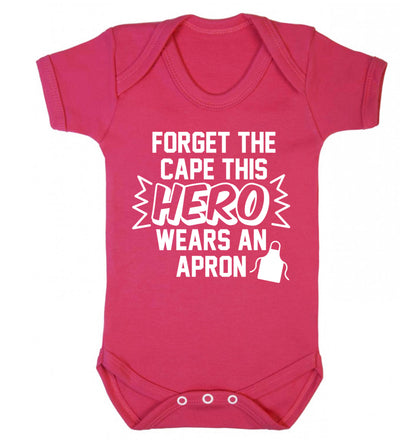 Forget the cape this hero wears an apron Baby Vest dark pink 18-24 months