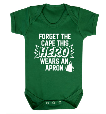 Forget the cape this hero wears an apron Baby Vest green 18-24 months
