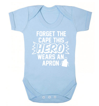 Forget the cape this hero wears an apron Baby Vest pale blue 18-24 months