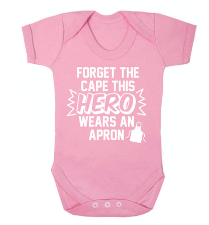 Forget the cape this hero wears an apron Baby Vest pale pink 18-24 months