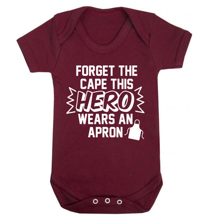 Forget the cape this hero wears an apron Baby Vest maroon 18-24 months