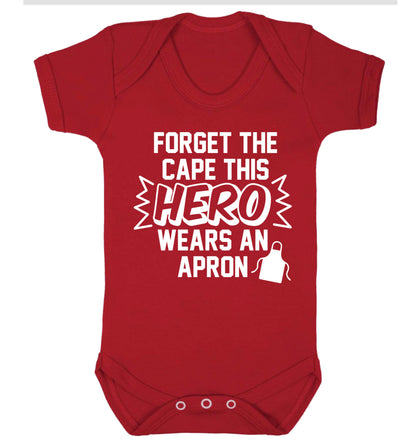 Forget the cape this hero wears an apron Baby Vest red 18-24 months